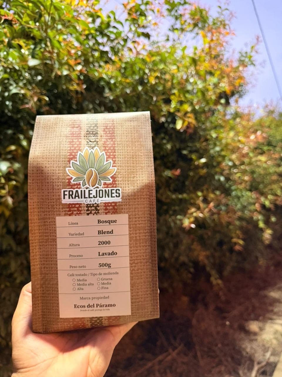 Frailejones Café Bosque coffee bag